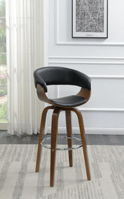 G100205 Contemporary Walnut and Black Bar Stool image