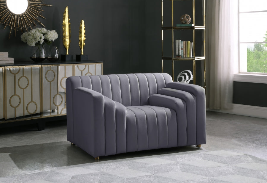 Silla Naya Terciopelo Gris
