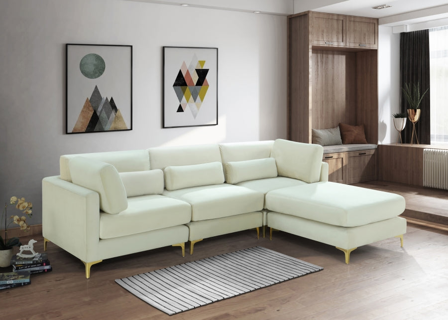 Julia Velvet Modular Reversible Seccional Crema