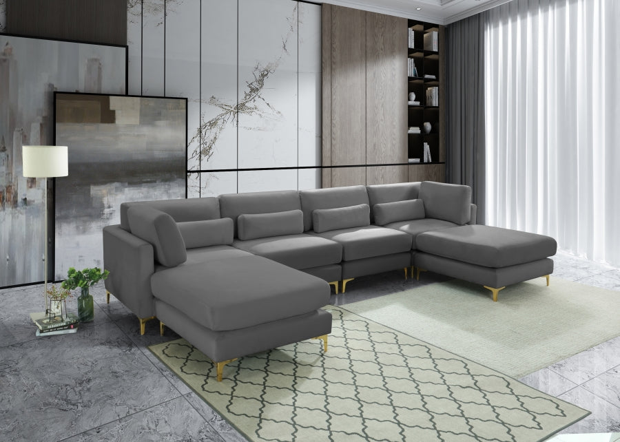 Julia Velvet Modular Reversible Seccional Gris