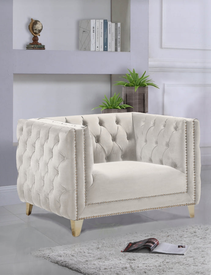 Silla Michelle de piel sintética Blanco
