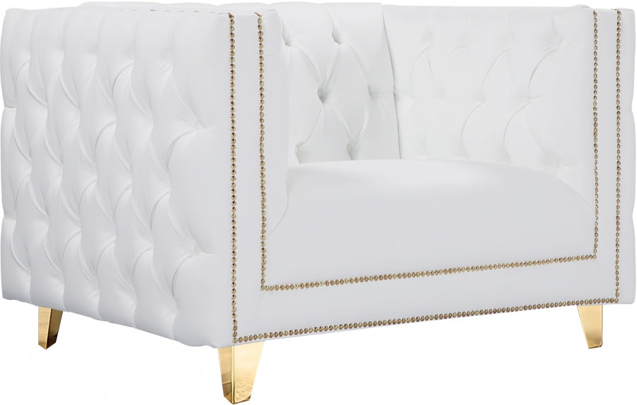 Silla Michelle de piel sintética Blanco