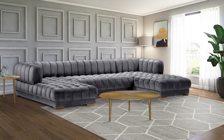 Gwen Terciopelo 3ud. Gris seccional