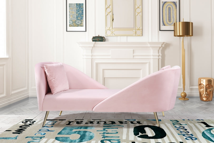 Chaise Longue Nolan de Terciopelo Rosa
