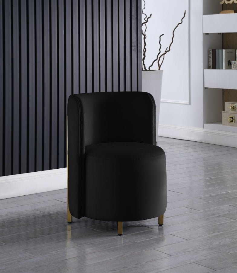 Silla Rotunda de terciopelo negro