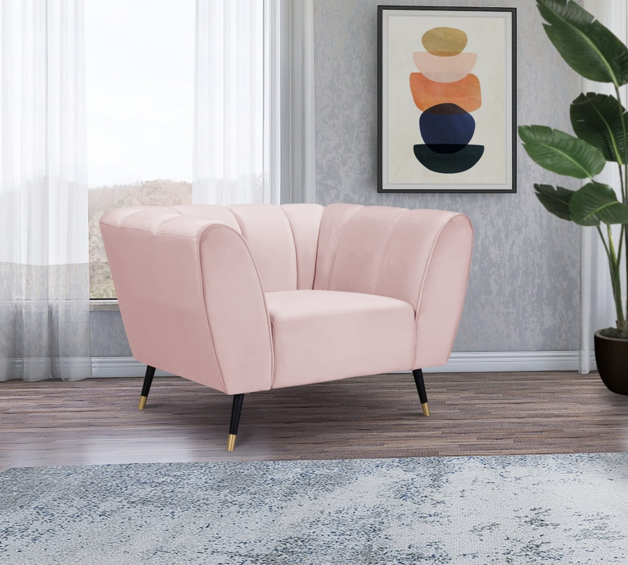 Silla Beaumont de terciopelo rosa