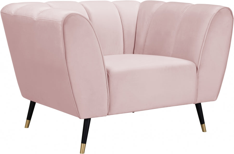 Silla Beaumont de terciopelo rosa