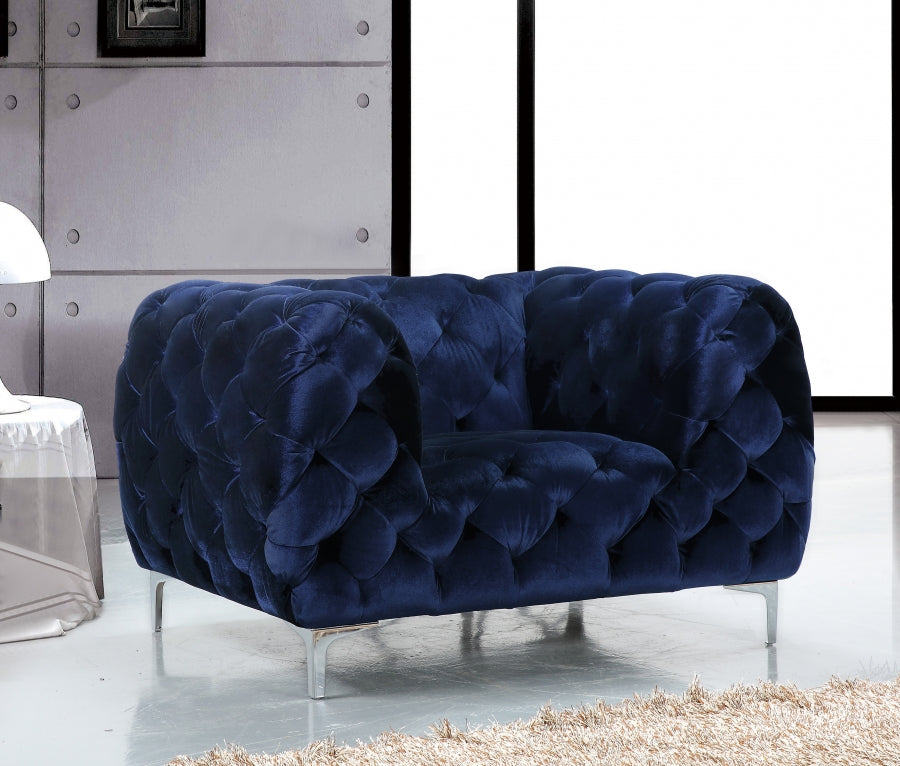 Silla Mercer Terciopelo Azul