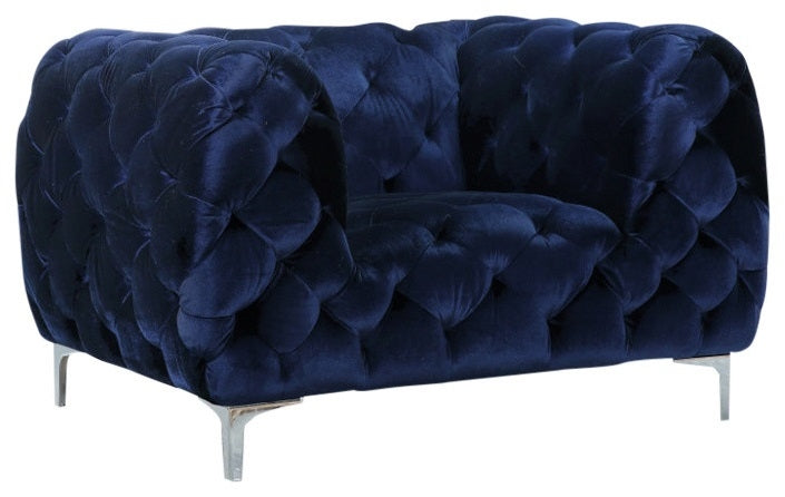 Silla Mercer Terciopelo Azul
