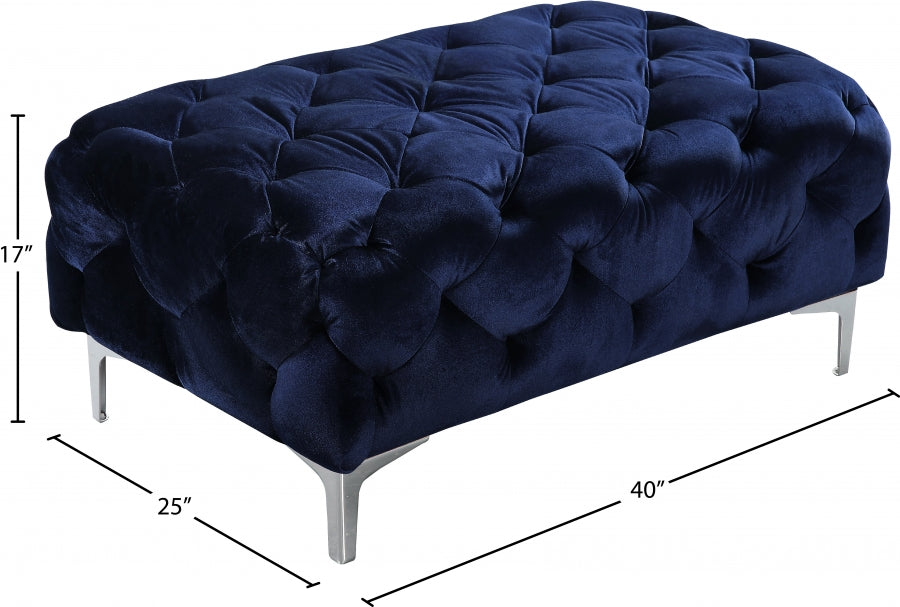 Otomana Mercer Terciopelo Azul