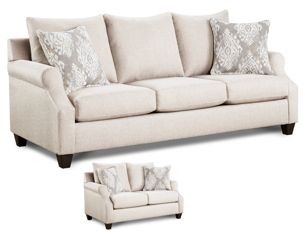 1190 Sofa & Loveseat Cream