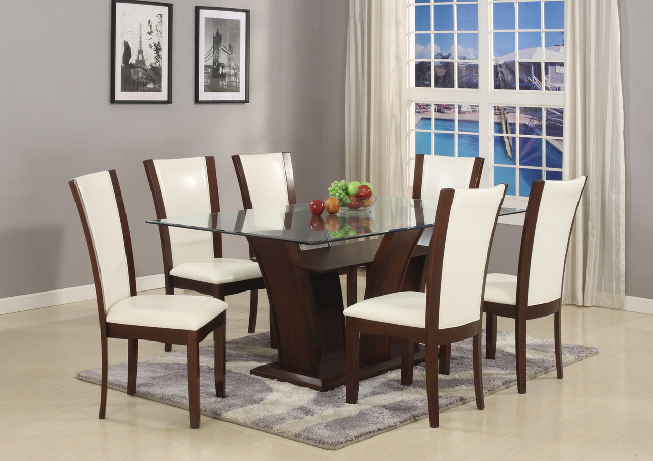 1210 WH-4272 CAMELIA 42X72 DINING WHITE RECTANGLE FORMAL SET