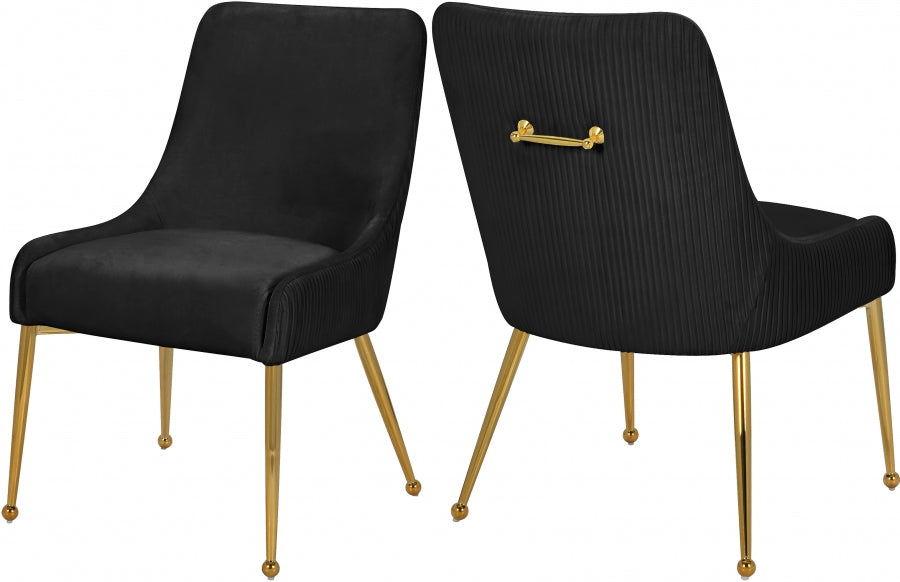 Silla de comedor Ace de terciopelo negro