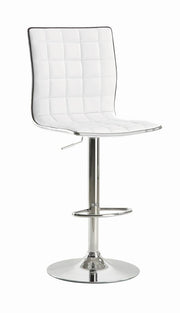 Waffle Adjustable White and Chrome Bar Stool image