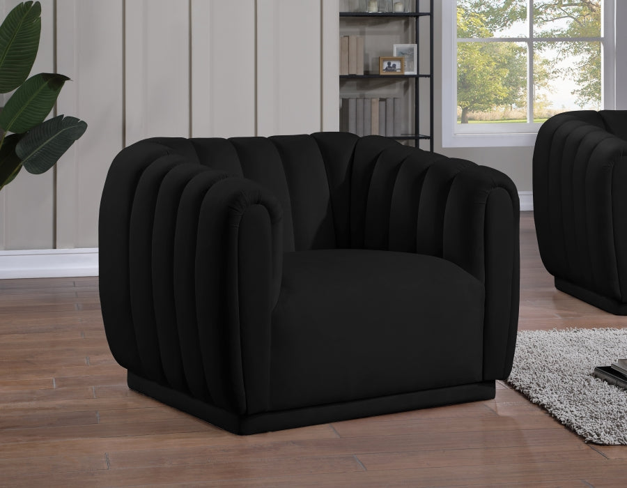 Silla Dixie de terciopelo negro