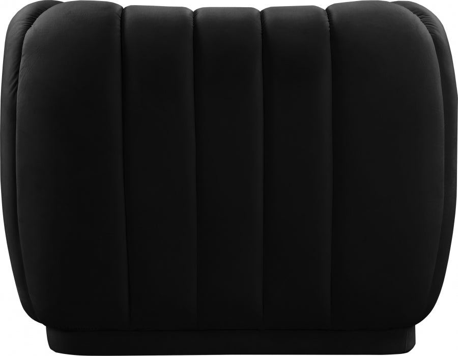 Silla Dixie de terciopelo negro