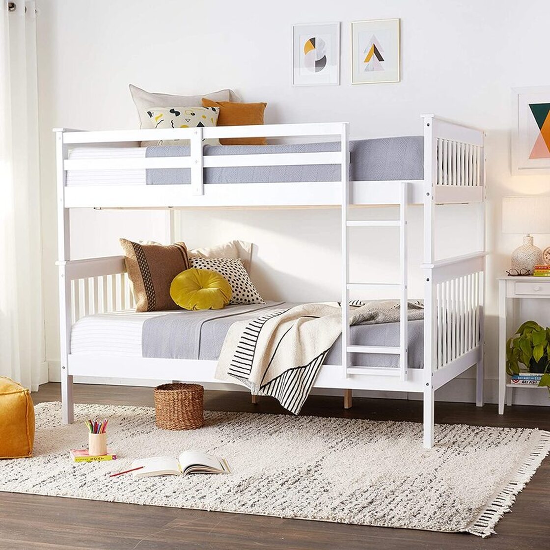 123 FULL/FULL BUNK BED WHITE