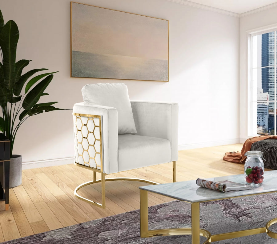 Silla de terciopelo crema Casa