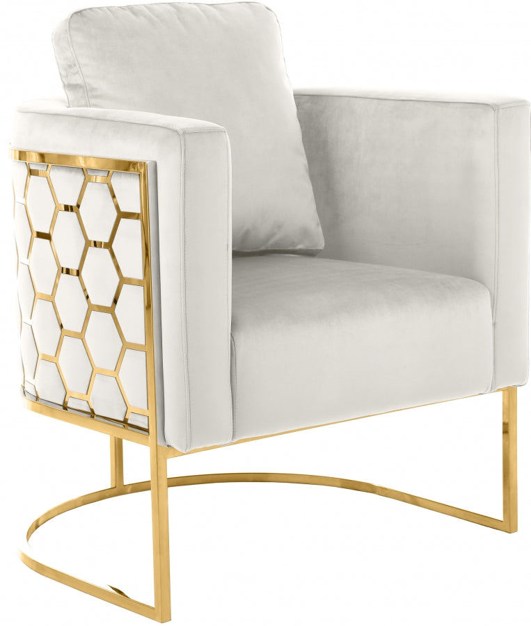 Silla de terciopelo crema Casa