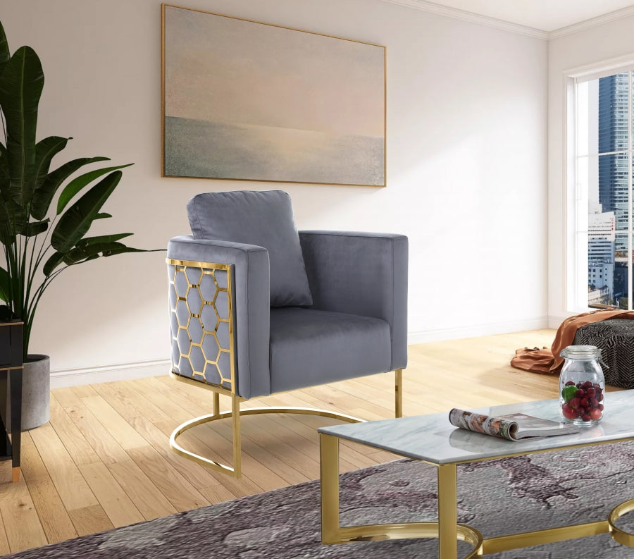 Silla de terciopelo gris Casa