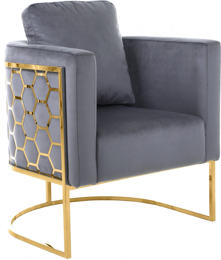 Silla de terciopelo gris Casa