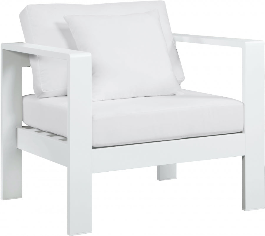 Sillón modular de aluminio para patio exterior Nizuc, color blanco
