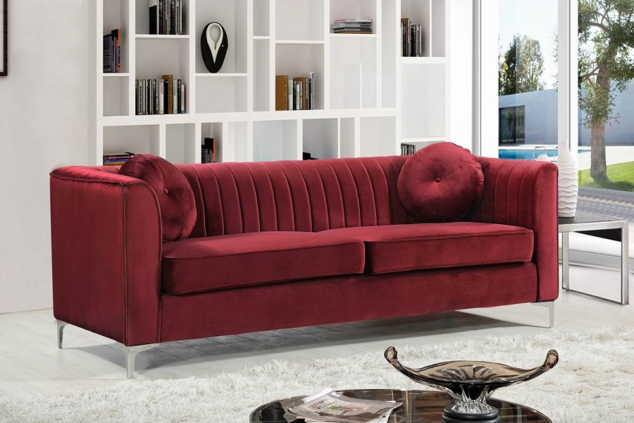 Isabelle Collection Burgundy Living Room Set