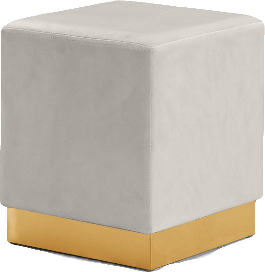 Jax Cream Velvet Ottoman/Stool image