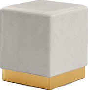 Jax Cream Velvet Ottoman/Stool image