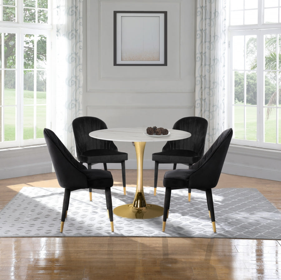 Silla de comedor Belle de terciopelo negro
