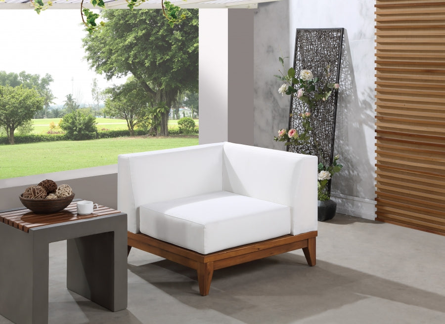 Silla esquinero modular impermeable color blanco roto para exteriores Rio