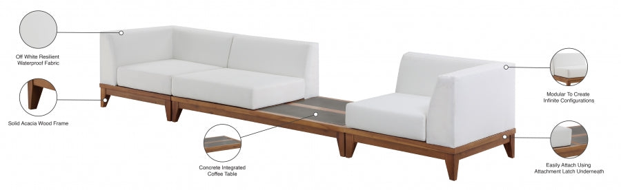 Rio Outdoor Sofá Modular Impermeable Blanco Roto 4 Piezas