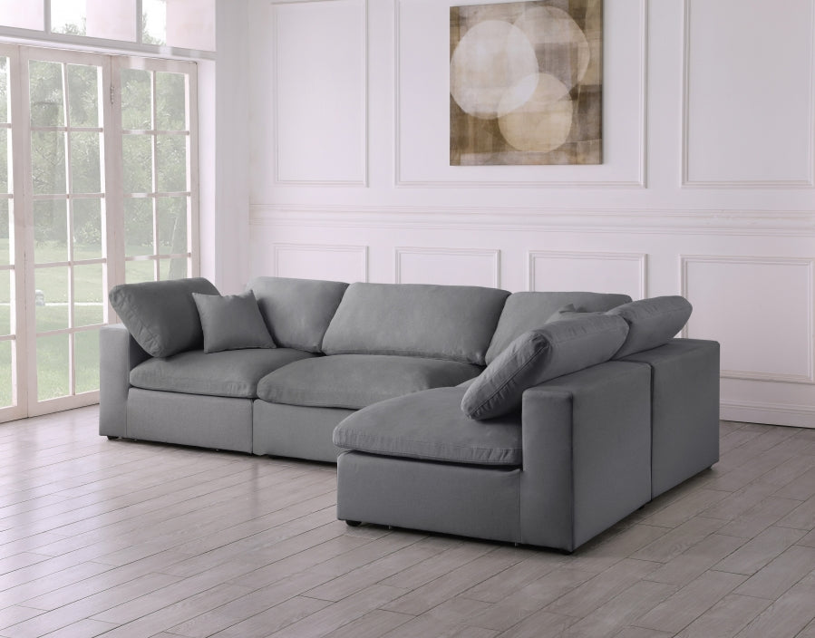 Serene Linen Deluxe Modular, relleno de plumón, comodidad tipo nube, seccional mullido