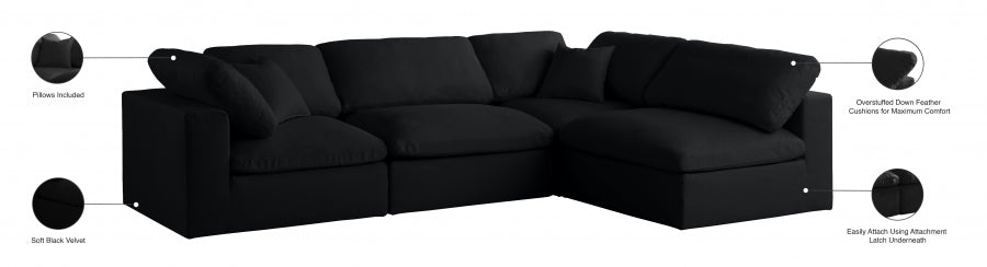 Terciopelo de felpa Modular estándar Relleno de plumón Confort tipo nube Relleno Seccional reversible