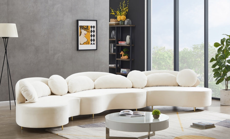 Vivacious Velvet 3pc. Sectional