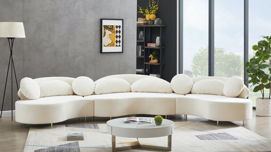 Vivacious Velvet 3pc. Sectional