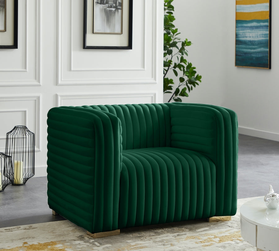 Silla Ravish de terciopelo verde