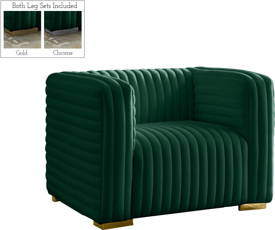 Silla Ravish de terciopelo verde