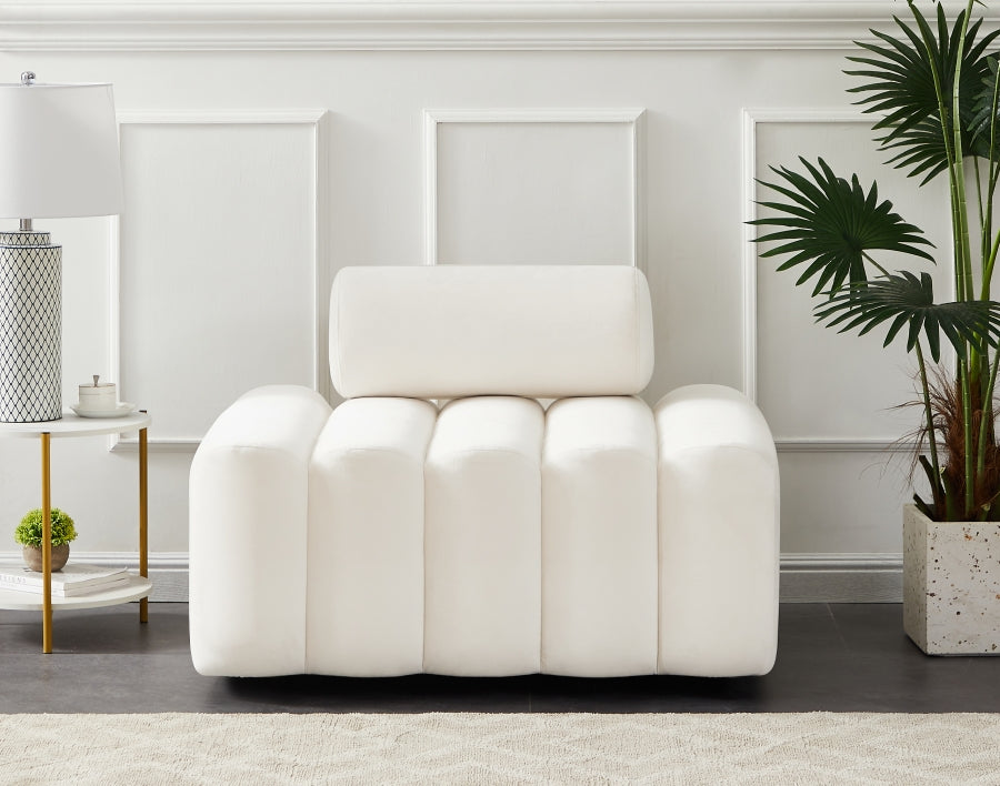 Silla Melody Terciopelo Crema