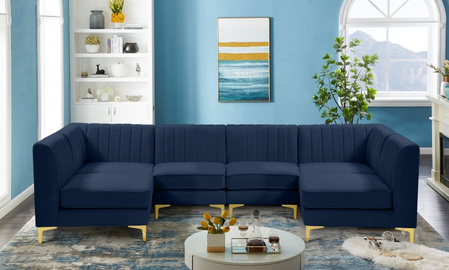 Seccional Modular Alina Terciopelo Azul