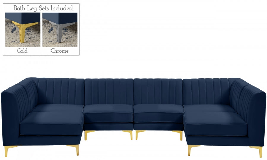 Seccional Modular Alina Terciopelo Azul