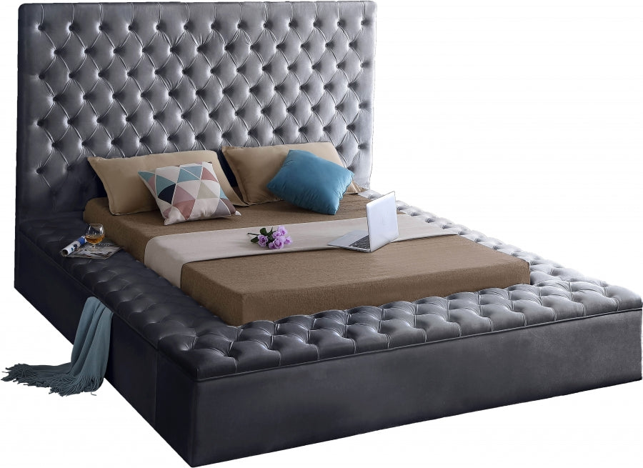 Bliss Velvet Bed Grey