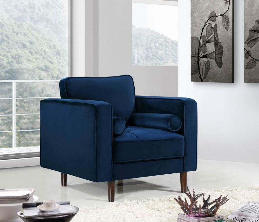 Silla Emily de terciopelo Azul