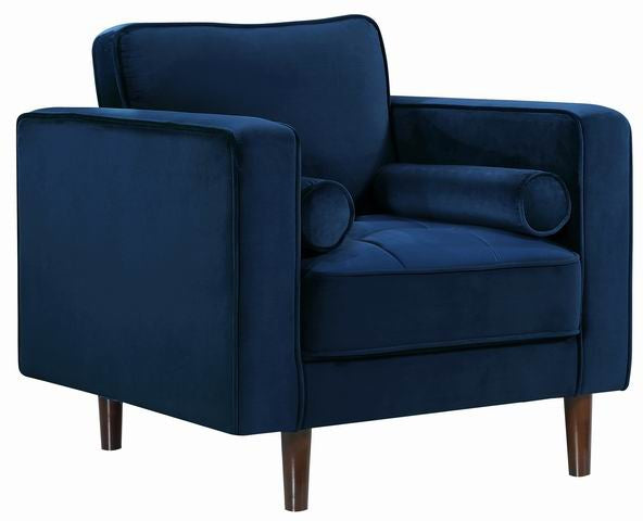 Silla Emily de terciopelo Azul
