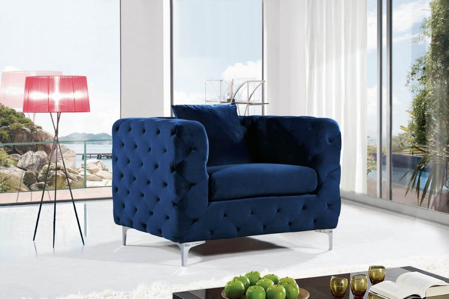 Silla Scarlett Terciopelo Azul