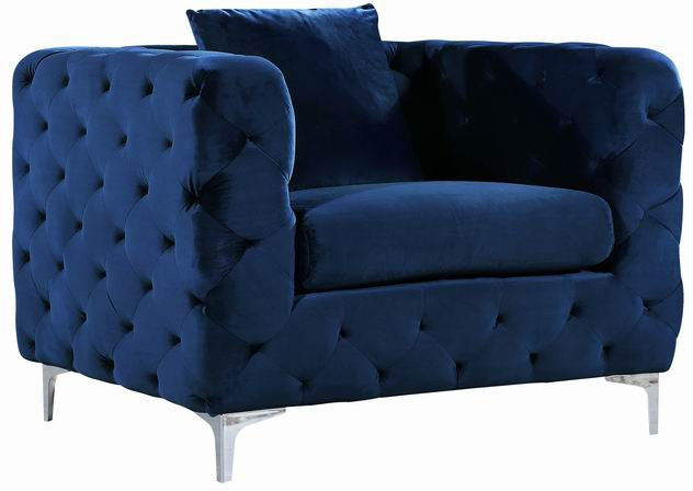 Silla Scarlett Terciopelo Azul