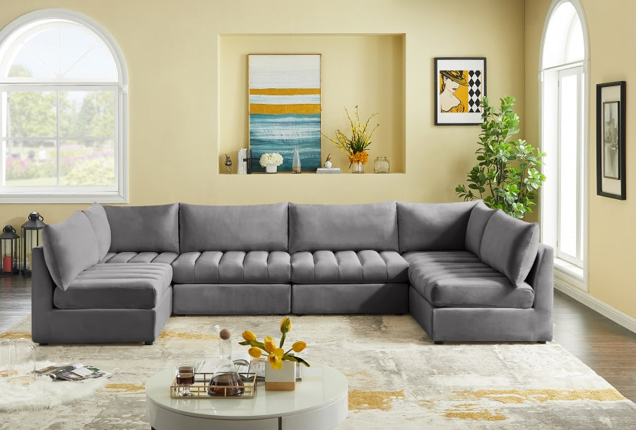 Jacob Velvet Modular Seccional Gris