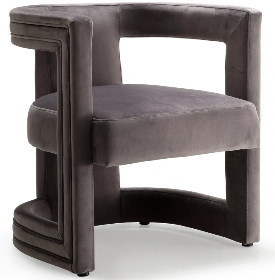 Silla decorativa/comedor de terciopelo Blair gris