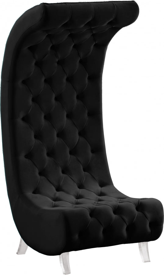 Silla Crescent Terciopelo Negro