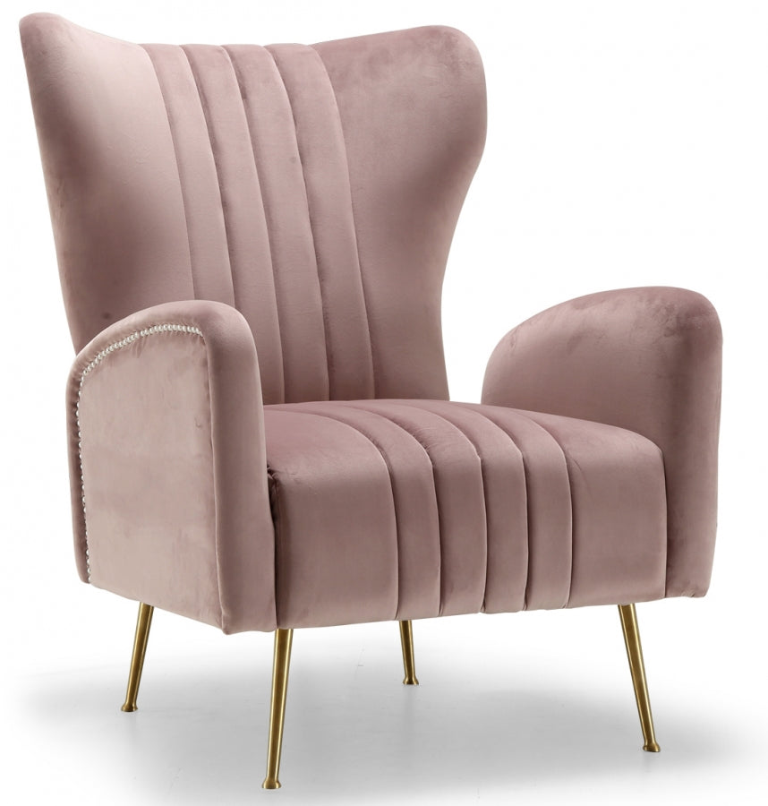 Silla decorativa de terciopelo Opera rosa